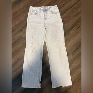 Art Class Cream Distressed Girl Jeans